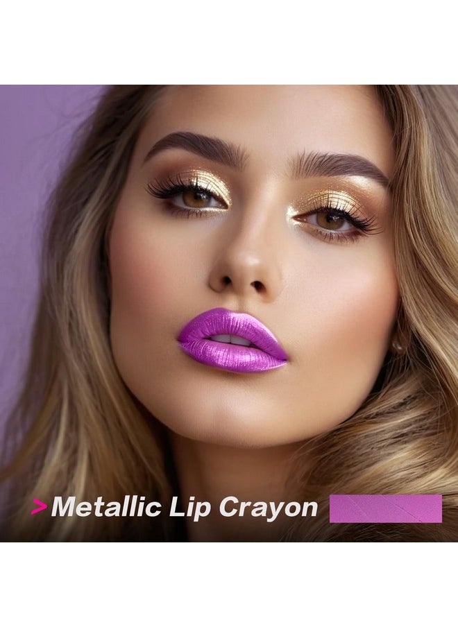 FOCALLURE Ultra Chic Metallic Lipstick,Rich Vitamin E Lip Crayon,Lightweight Shinning Color without Drying or Fading,Long Lasting Lips Makeup,#31 Utopia