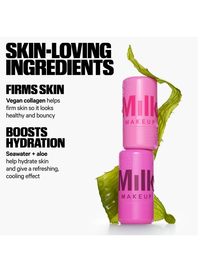 Milk Makeup Cooling Water Jelly Tint, Burst (Poppy Pink) - 0.17 oz - Sheer Lip & Cheek Stain - Buildable Watercolor Finish - 1,000+ Swipes Per Stick - Vegan, Cruelty Free