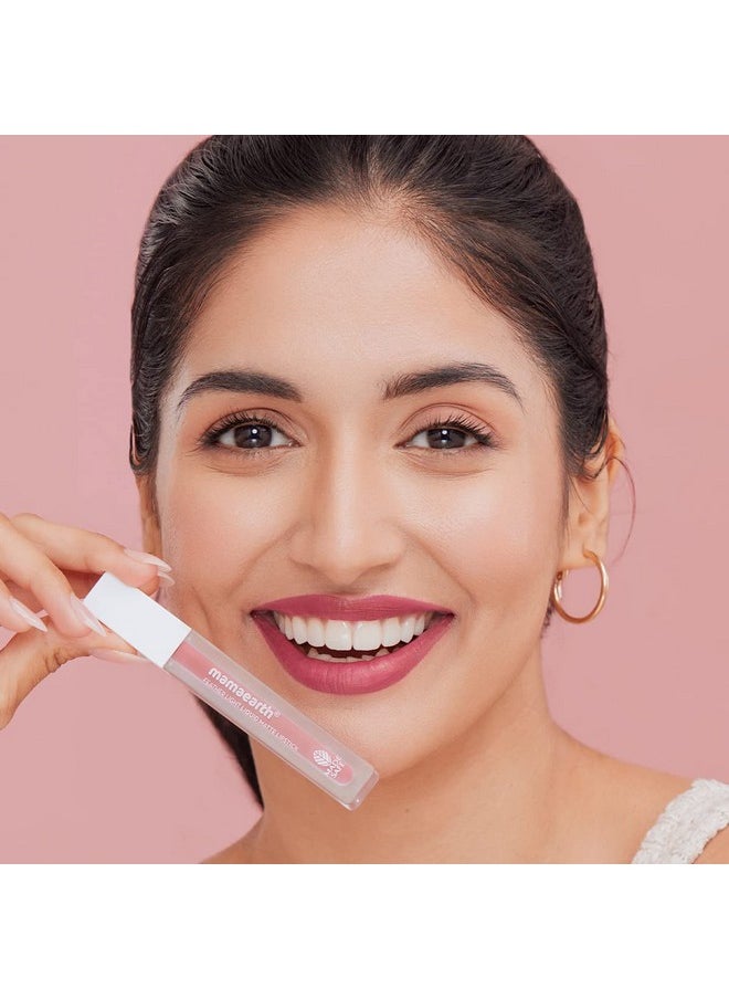 Mamaearth Feather Light Liquid Matte Lipstick with Coconut & Vitamin E for 16-Hour Long Stay (Weightless & Non-Drying) - 07 Pink Orchid-3.5 ml