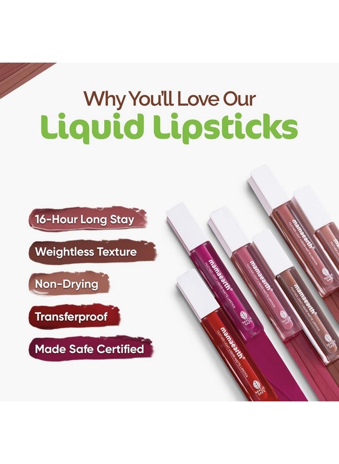 Mamaearth Feather Light Liquid Matte Lipstick with Coconut & Vitamin E for 16-Hour Long Stay (Weightless & Non-Drying) - 07 Pink Orchid-3.5 ml
