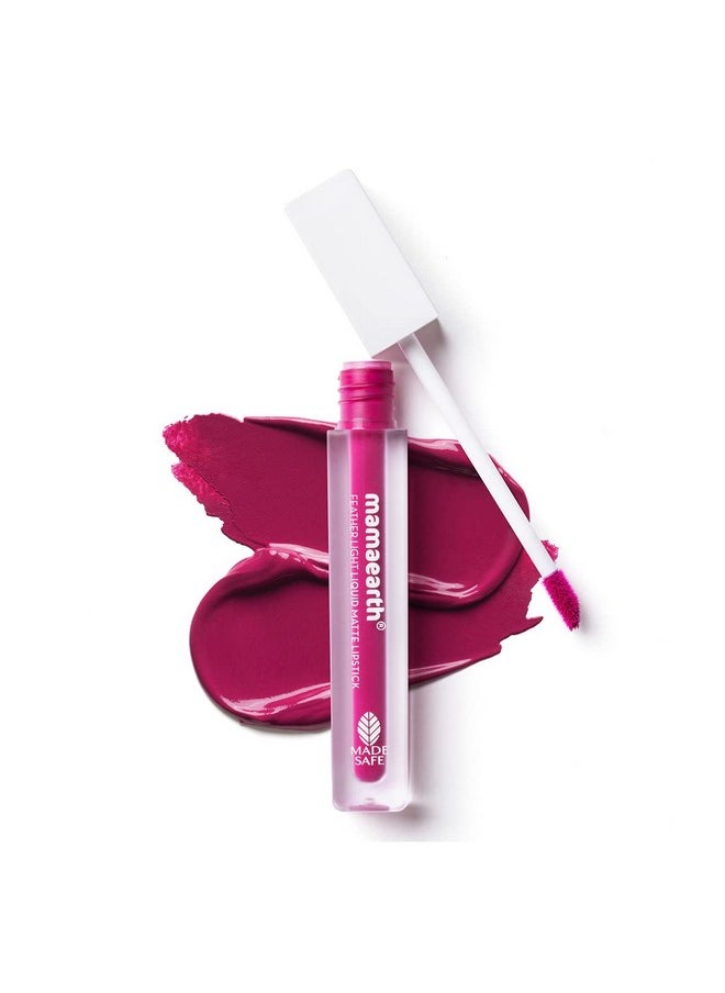 Mamaearth Feather Light Liquid Matte Lipstick with Coconut & Vitamin E for 16-Hour Long Stay (Weightless & Non-Drying) - 07 Pink Orchid-3.5 ml