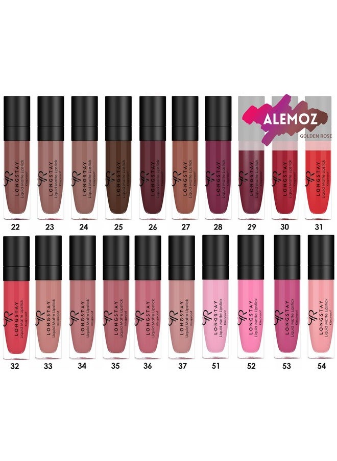 Golden Rose - Longstay Liquid Matte Lipstick 5,5 ml - color 01 by Longstay Liquid Matte