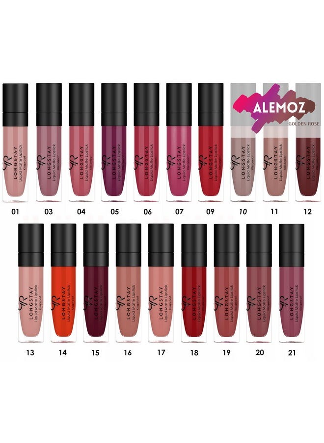 Golden Rose - Longstay Liquid Matte Lipstick 5,5 ml - color 01 by Longstay Liquid Matte
