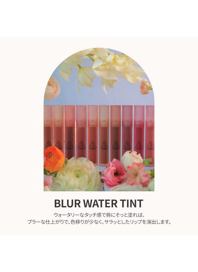 3CE BLUR WATER TINT(4.6g) soft lip with less smear with a blurry finish (#DOUBLE WIND) with sun cream(1ml*3ea)