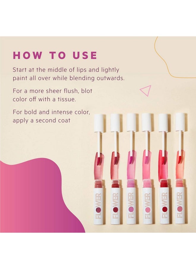 FLOWER BEAUTY By Drew Barrymore Bitten Lip Stain - Long-Lasting Color - Hydrating + Water-Based Formula - Gel-Like Texture - (Play)