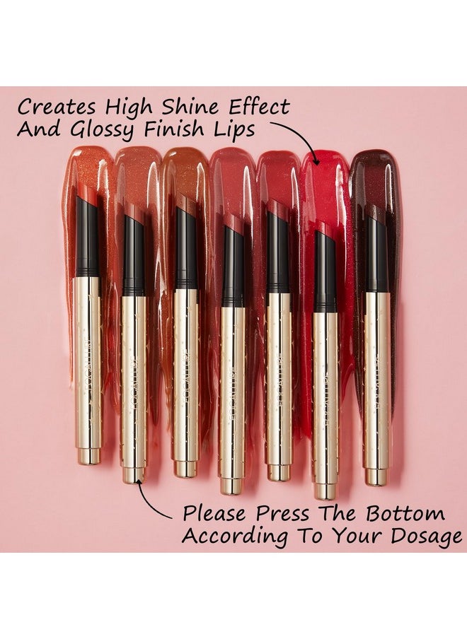 FOCALLURE Shimmer Lipstick,Moisturizing Plumping Lip Gloss,Shimmery Glossy Finish,Hydrating,Long Lasting,Non-Stick Cup Lip Makeup,High Shine for Plumper Looking Lips,Mellow