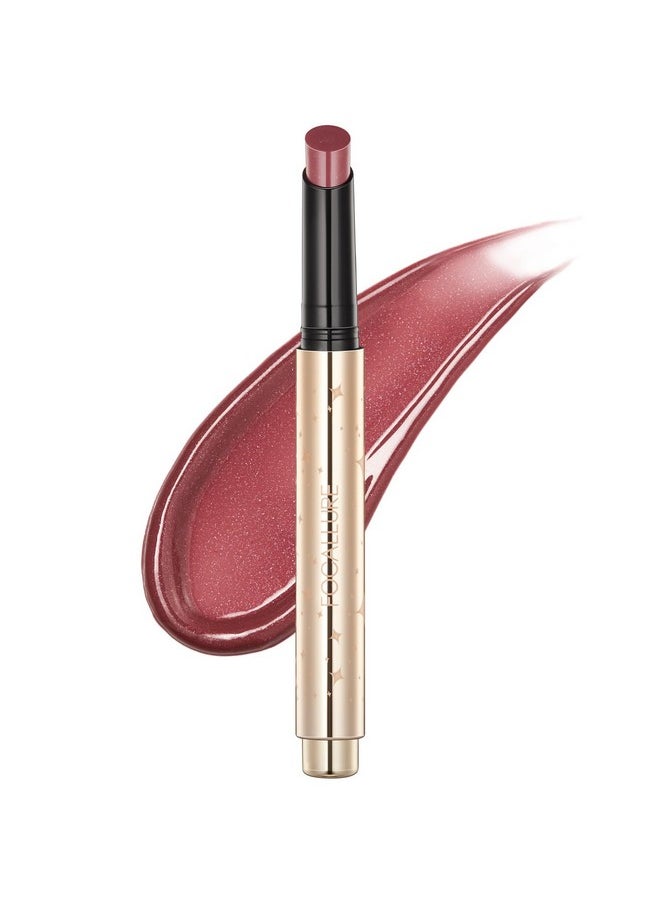 FOCALLURE Shimmer Lipstick,Moisturizing Plumping Lip Gloss,Shimmery Glossy Finish,Hydrating,Long Lasting,Non-Stick Cup Lip Makeup,High Shine for Plumper Looking Lips,Mellow