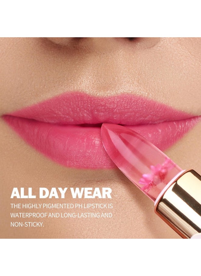 KIMUSE pH Lip Balm, Ph Lipstick Color Changing Flower Balm, Long-Lasting Hydrate & Plump Color Changing Lip Balm