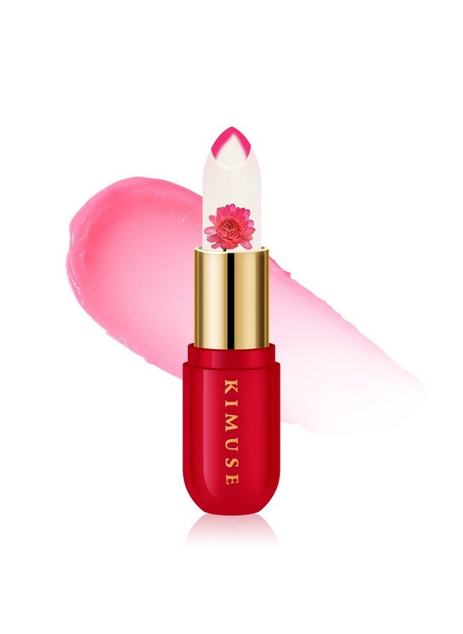 KIMUSE pH Lip Balm, Ph Lipstick Color Changing Flower Balm, Long-Lasting Hydrate & Plump Color Changing Lip Balm