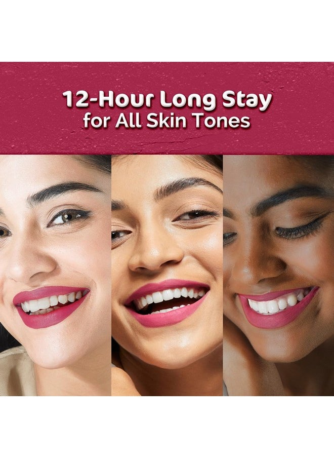 Mamaearth Moisture Matte Longstay Lipstick With Avocado Oil & Vitamin E For 12 Hour Long Stay-03 Candyfloss Pink - 2 G