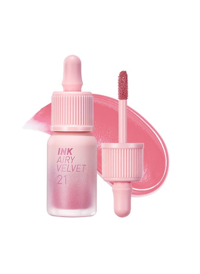 Peripera Ink Airy Velvet Lip Tint, Liquid Lip (0.14 fl oz, 021 FLUFFY PEACH)