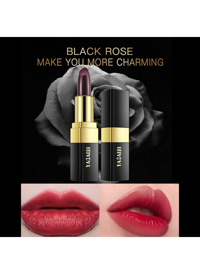 Yeweian 2 Pcs Magic Black Blue Lipstick Set, Shimmer Color Changing Lipstick(Blue Changed into Pink,Black Change into Brick Red),Natural Moisturizing Lip Balm Labiales Magicos Nutritious Lazy Lipstick