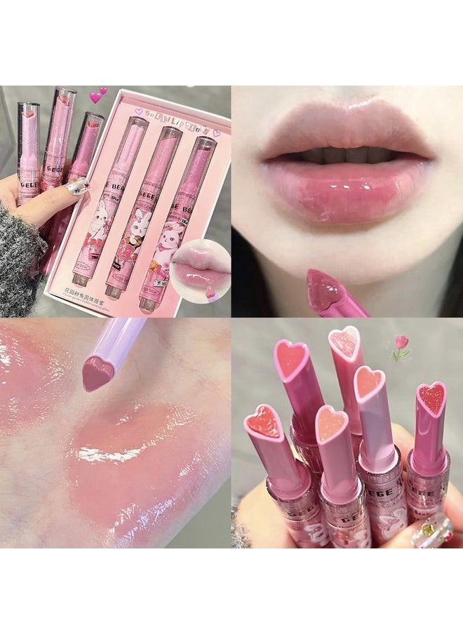 KTouler 6 Colors Cute Jelly Lipstick Set, Shine Hydrating Lip Gloss, Moisturizing Tinted Lip Balm, Smooth Nourishing Lip Care Lip Tint with Gift Box