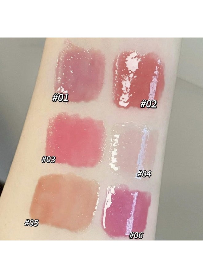 KTouler 6 Colors Cute Jelly Lipstick Set, Shine Hydrating Lip Gloss, Moisturizing Tinted Lip Balm, Smooth Nourishing Lip Care Lip Tint with Gift Box