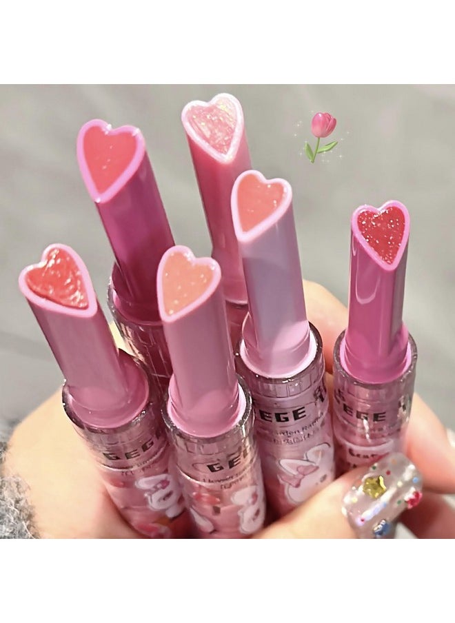 KTouler 6 Colors Cute Jelly Lipstick Set, Shine Hydrating Lip Gloss, Moisturizing Tinted Lip Balm, Smooth Nourishing Lip Care Lip Tint with Gift Box