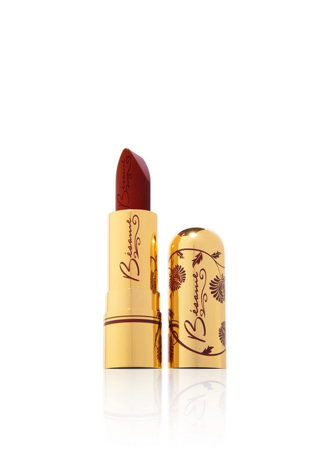 BESAME Cherry Red Lipstick 1935 Vintage Shade, Cool, Ripe Dark Red, Great for Medium to Deep Skin, With Moisturizing Vitamin E, Satin Finish, Long-Lasting Lip-Stick Color or Matte Lip Stain