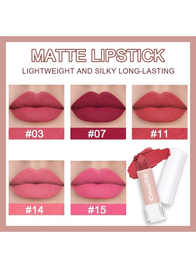 evpct 5Pcs Dark Orange Red Pink Mauve Matte Lipstick Pack Sets for Women Red Silky Velvet Lipstick Matte Long Lasting Smudge Proof Lipstick Lip Stain Makeup Sets Kit matte lipstick 24 hours original 3