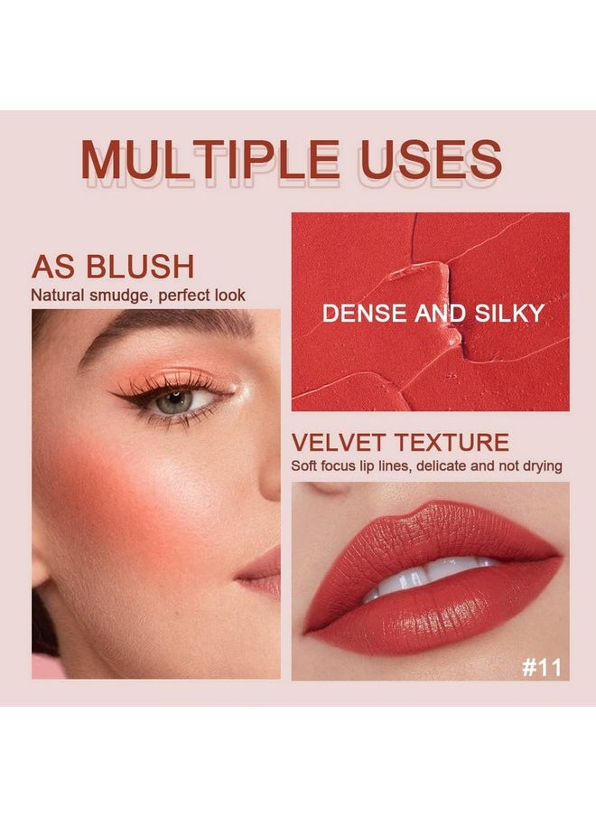 evpct 5Pcs Dark Orange Red Pink Mauve Matte Lipstick Pack Sets for Women Red Silky Velvet Lipstick Matte Long Lasting Smudge Proof Lipstick Lip Stain Makeup Sets Kit matte lipstick 24 hours original 3