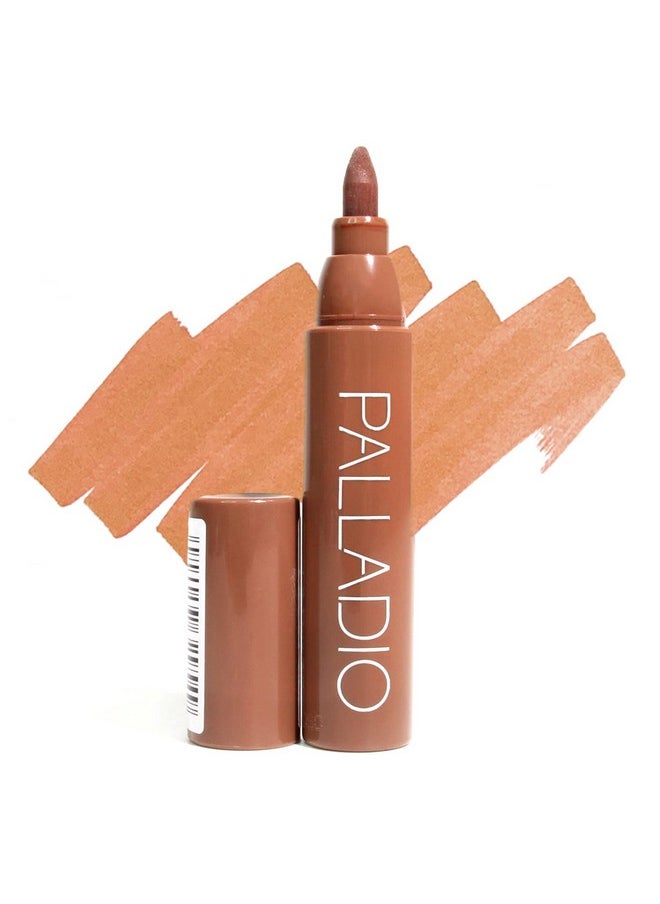 Palladio Lip Stain, Hydrating and Waterproof Formula, Matte Color Look, Longlasting All Day Wear Lip Color, Smudge Proof Natural Finish, Precise Chisel Tip Marker, Nude