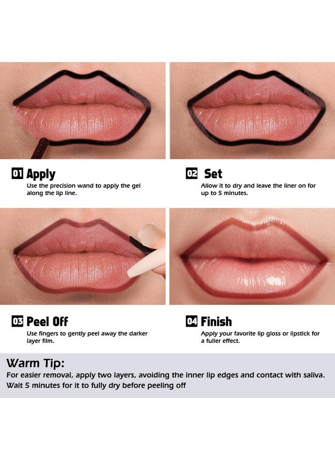 KIMUSE Peel Off Lip Liner Stain, Long Lasting Lip Tint Stain Peel Off, Waterproof, Transfer-Proof, Highly Pigmented Color Peel Off Lip Stain Liner, Matte Finish