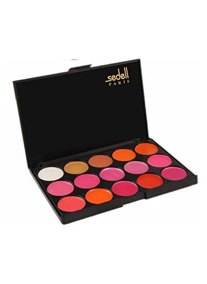 Sedell Professional Long Lasting Waterproof Matte Lipstick Palette Set Of 15, Multicolor, 2 g