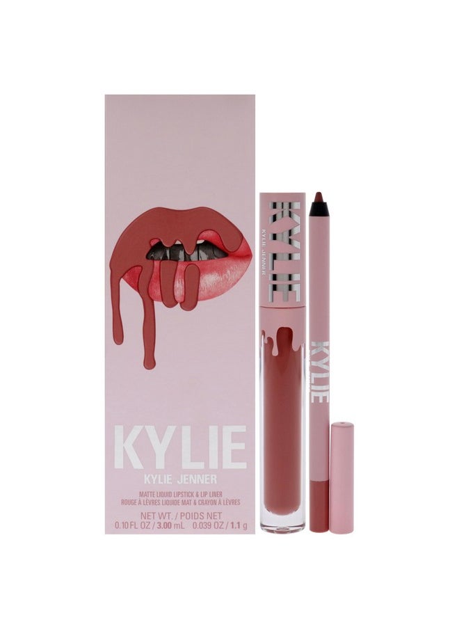 Kylie Cosmetics Matte Lip Kit - 301 Liquid Angel for Women - 2 Pc 0.10oz Matte Liquid Lipstick, 0.03oz Lip Liner