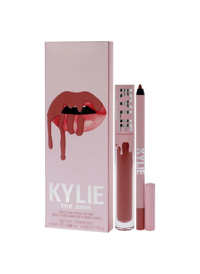 Kylie Cosmetics Matte Lip Kit - 301 Liquid Angel for Women - 2 Pc 0.10oz Matte Liquid Lipstick, 0.03oz Lip Liner