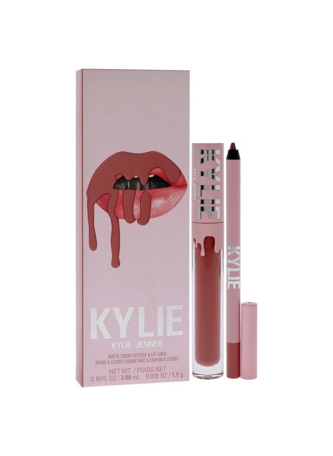 Kylie Cosmetics Matte Lip Kit - 301 Liquid Angel for Women - 2 Pc 0.10oz Matte Liquid Lipstick, 0.03oz Lip Liner