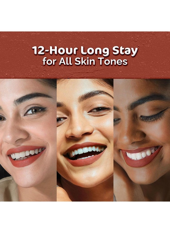 Mamaearth Moisture Matte Longstay Lipstick with Avocado Oil & Vitamin E for 12 Hour Long Stay - 2 g (Hazelnut Brown)