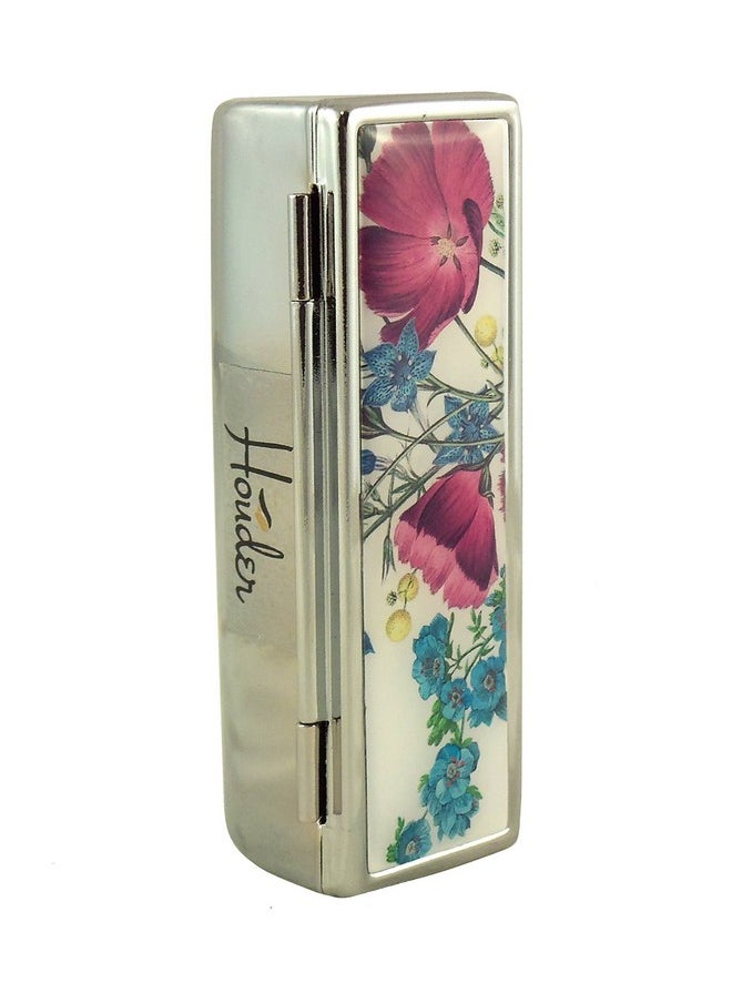 Houder Designer Lipstick Case with Mirror for Purse - Decorative Lipstick Holder with Gift Box - Velvet Lined - Protect Your Lipsticks in Style (Violets)