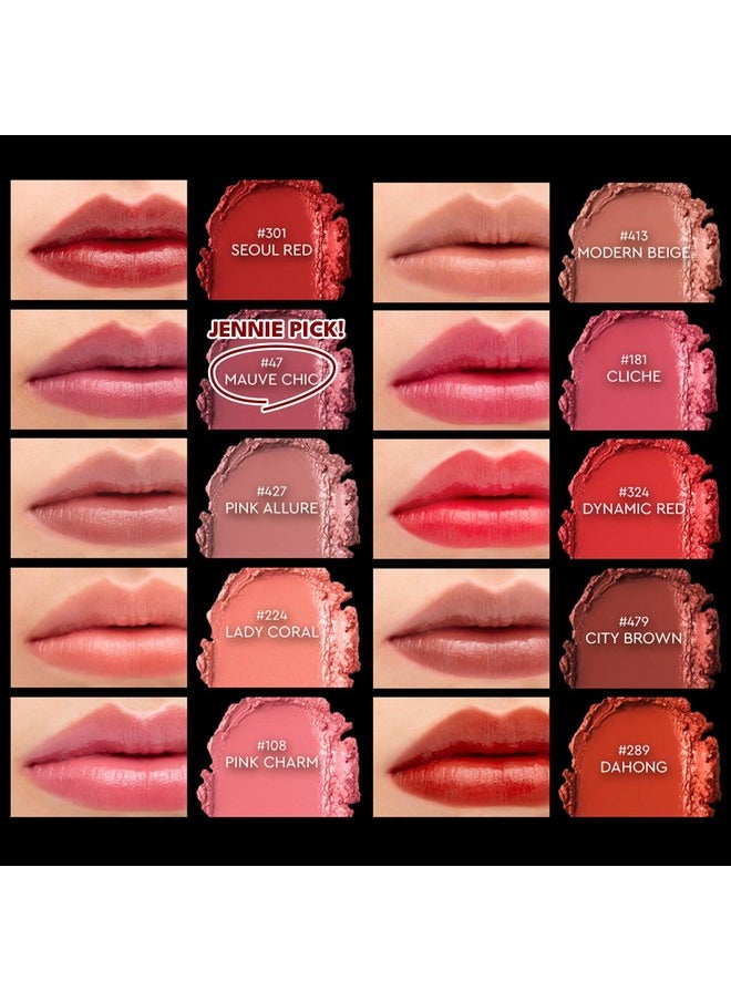 HERA Rouge Classy Lipstick, Endorsed by Jennie, Luxurious Long-Lasting Color with Anchor-Fit Technology, Featherlight Comfort, Luminous and Velvety Finish, Seoul-Inspired Shades - #181 CLICHÉ