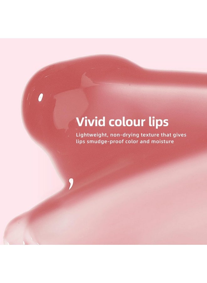 KIMUSE Water Gel Lip Tint 6 Colors Set, Highly Pigmented Long Lasting Moisturizing Glossy Lip Stains, Hydrate Lightweight Lip Gloss Makeup