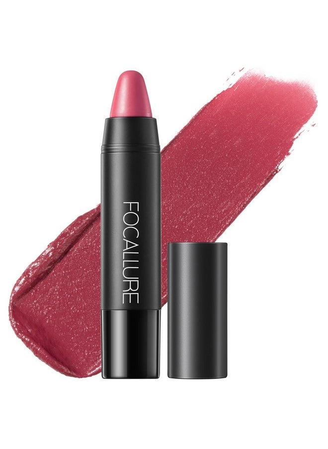 FOCALLURE Ultra Chic Matte Lipstick,Rich Vitamin E Lip Crayon,Lightweight Matte Color without Drying or Fading,Long Lasting Waterproof Lips Makeup,STUDDED KISS