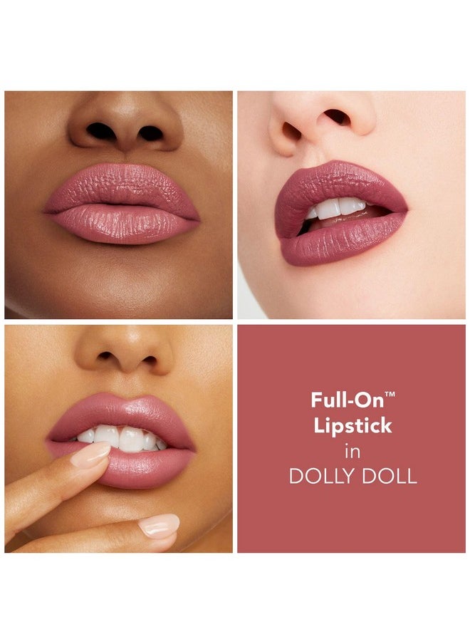 BUXOM Full-On Plumping Satin Lipstick, Formulated with Hyaluronic Acid & Sunflower Wax, Moisturizing Creamy Lipstick, Satin Finish, Weightless