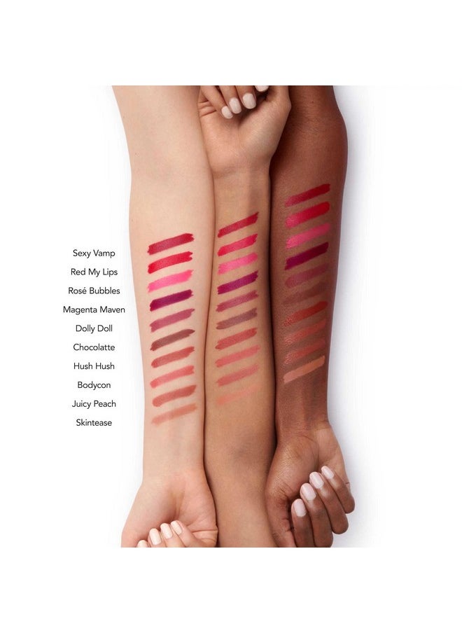 BUXOM Full-On Plumping Satin Lipstick, Formulated with Hyaluronic Acid & Sunflower Wax, Moisturizing Creamy Lipstick, Satin Finish, Weightless