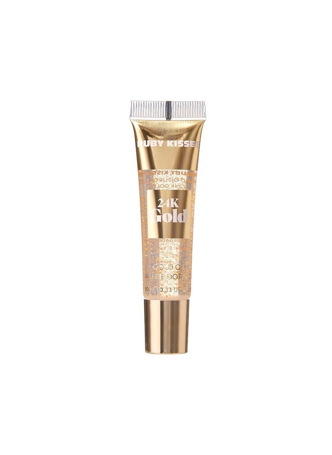 Ruby Kisses 24K Gold Oil Lip Gloss (6 Count, Gold & Rose Gold)