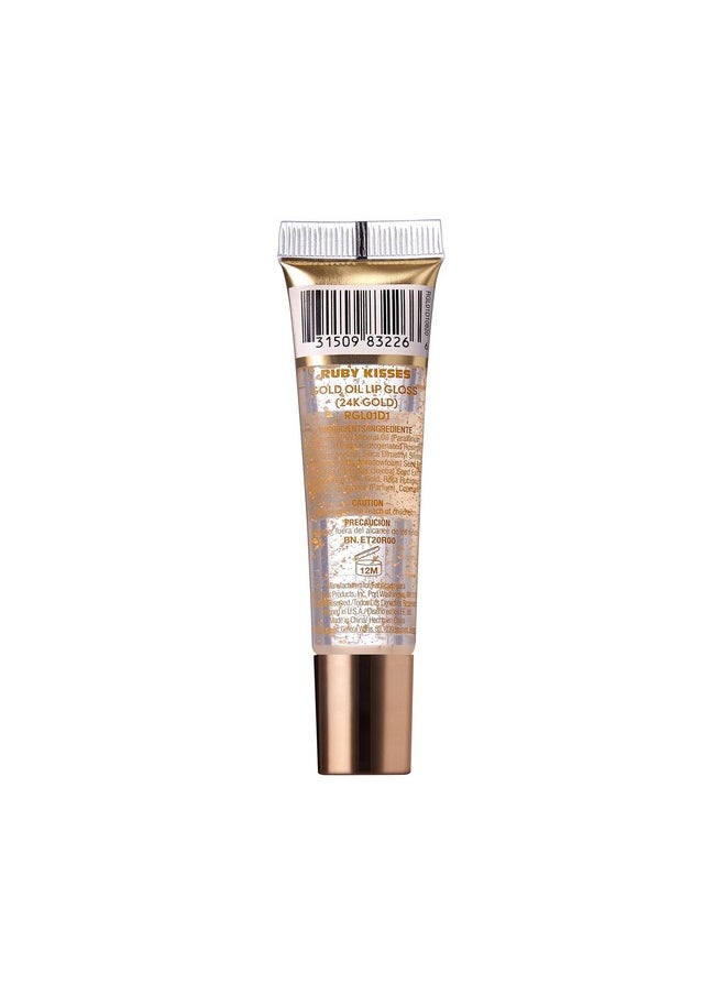 Ruby Kisses 24K Gold Oil Lip Gloss (6 Count, Gold & Rose Gold)