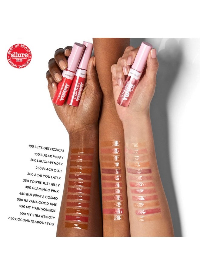 COVERGIRL Clean Fresh Yummy Gloss - Lip Gloss, Sheer, Natural Scents, Vegan Formula - Glamingo Pink