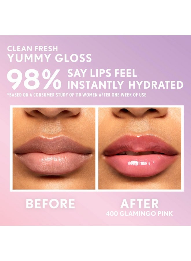 COVERGIRL Clean Fresh Yummy Gloss - Lip Gloss, Sheer, Natural Scents, Vegan Formula - Glamingo Pink