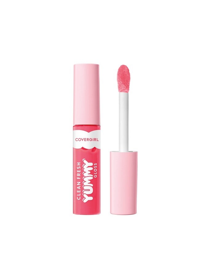 COVERGIRL Clean Fresh Yummy Gloss - Lip Gloss, Sheer, Natural Scents, Vegan Formula - Glamingo Pink