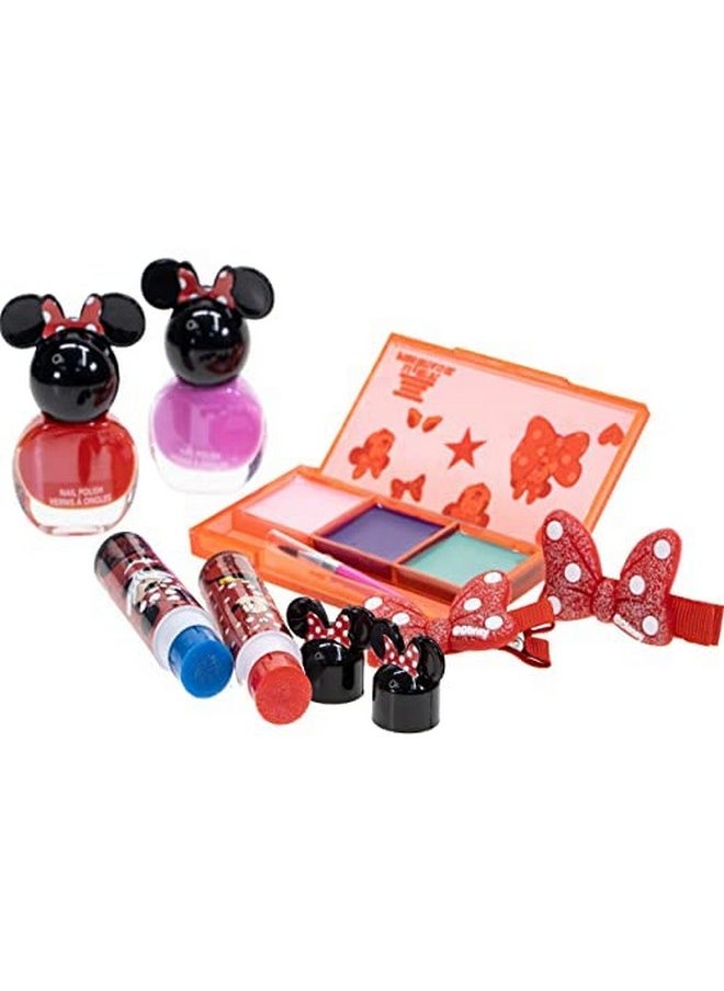 Disney Minnie Mouse - Townley Girl Cosmetic Makeup Gift Bag Set Includes Lip Gloss, Nail Polish & Hair Accessories for Kids Girls, Ages 3+ Perfect for Parties, Sleepovers & Makeovers