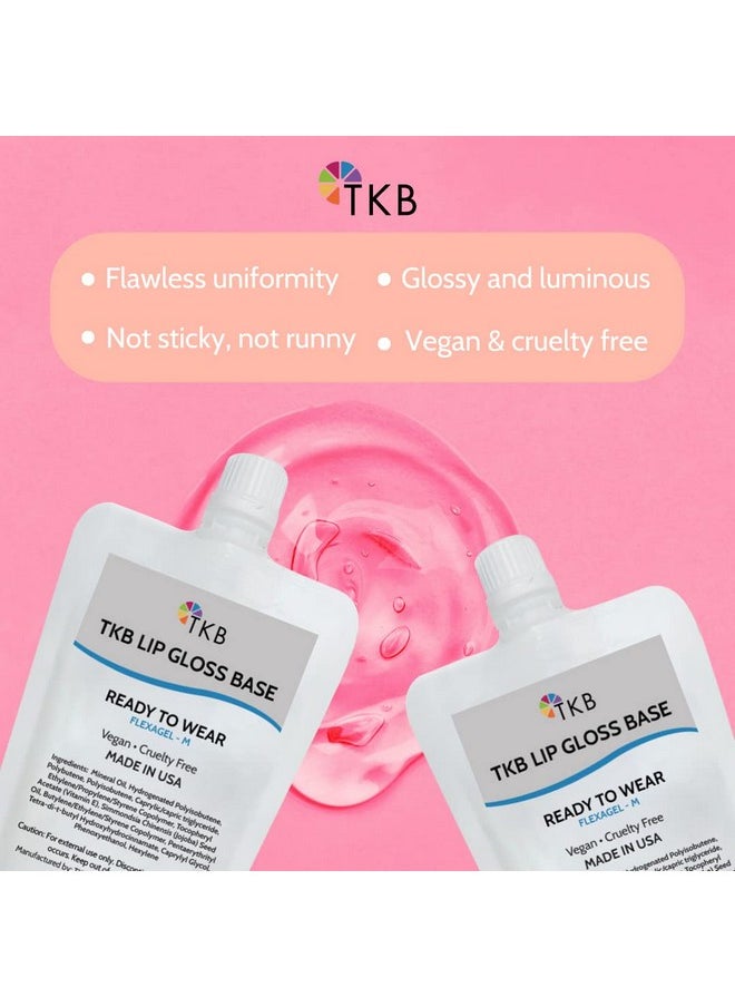 TKB Lip Gloss Base (Flexagel M) | Ready-to-Wear| Moisturizing, High Shine, Crystal Clear, Vegan and Cruelty free| Made in USA. (11 oz (2 of 5.5 oz bag))