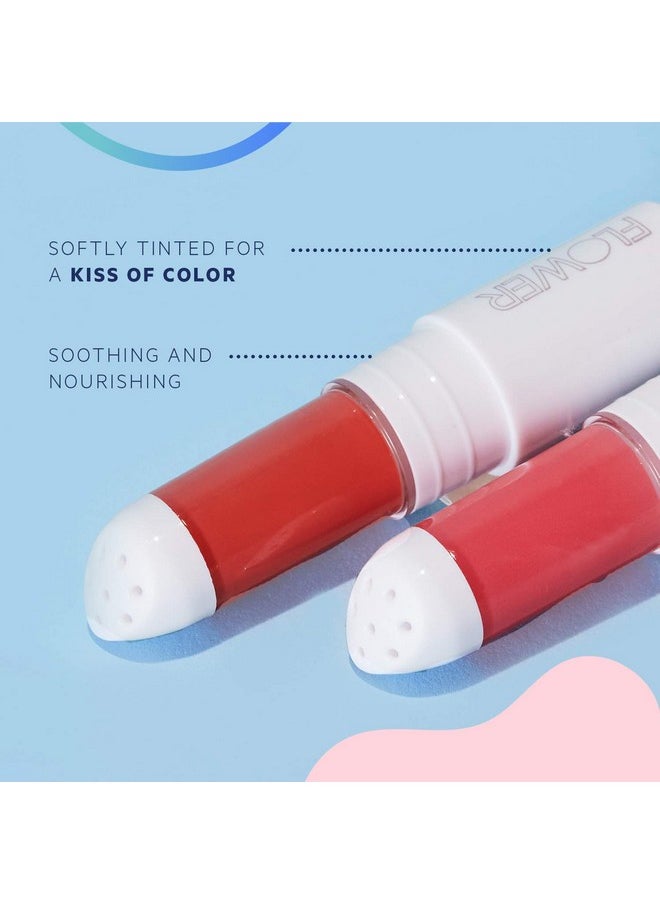 FLOWER BEAUTY By Drew Barrymore Petal Pout Lip Mask - Hydrating + Moisturizes Lips - Mango + Cocoa Butter - Lip Tint - Natural Color + Semi-Glossy Finish (Nectar)