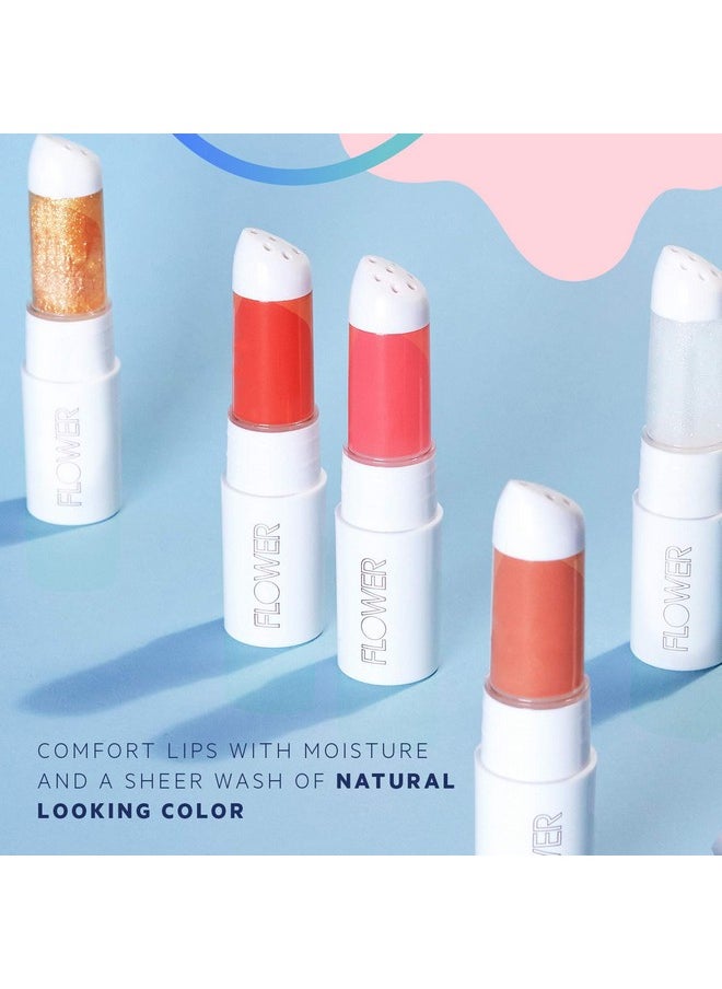 FLOWER BEAUTY By Drew Barrymore Petal Pout Lip Mask - Hydrating + Moisturizes Lips - Mango + Cocoa Butter - Lip Tint - Natural Color + Semi-Glossy Finish (Nectar)