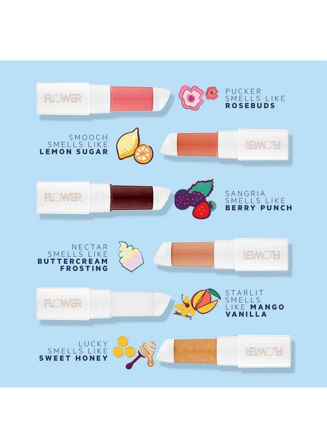 FLOWER BEAUTY By Drew Barrymore Petal Pout Lip Mask - Hydrating + Moisturizes Lips - Mango + Cocoa Butter - Lip Tint - Natural Color + Semi-Glossy Finish (Nectar)