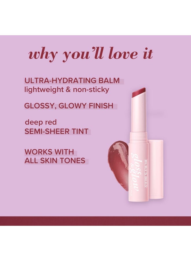 Burts Bees Gloss and Glow Glossy Balm, 100% Natural Origin, Wine Wednesday, 1 Tube
