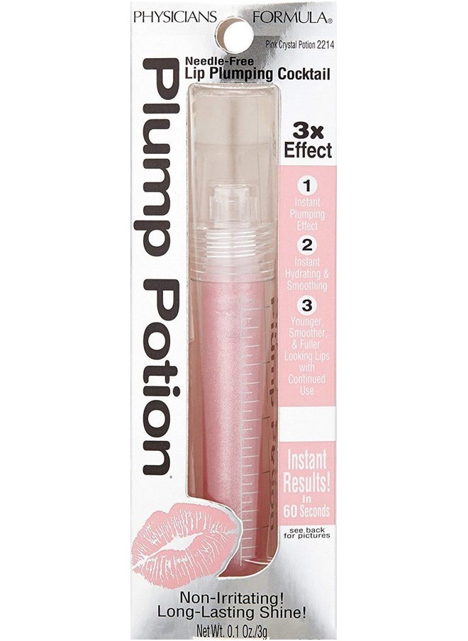 Physicians Formula Plump Potion™ Needle-Free Lip Plumping Cocktail Lip Gloss, Pink Crystal Potion, Hypoallergenic, Fragrance Free, Dermatologist Approved