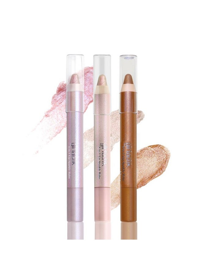 Girlactik 3-in-1 Lip Sparkle Balm - Luxurious Gloss Trio for Radiant Lips and Elegant Shine (Twinkle)