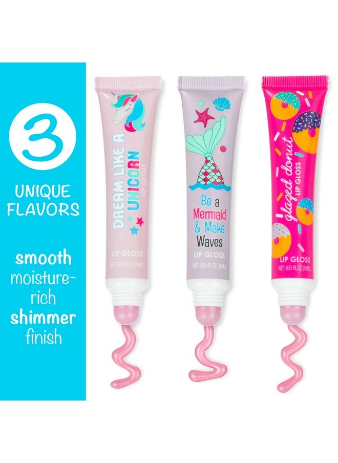 Expressions 24pc Flavored Lip Gloss for Kids and Teens - Unicorn Themed Lip Gloss in Assorted Fruity Flavors, Unicorn Gifts for Girls, Teen Girls Party Favors, Non Toxic Makeup