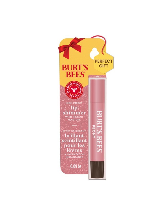 Burt's Bees Lip Shimmer Peony; Warm, Luminescent Color; High Impact, Instant Moisture; with Shea and Cocoa Butters; 100% Natural Origin; Pack of 9. (Packaging May Vary)